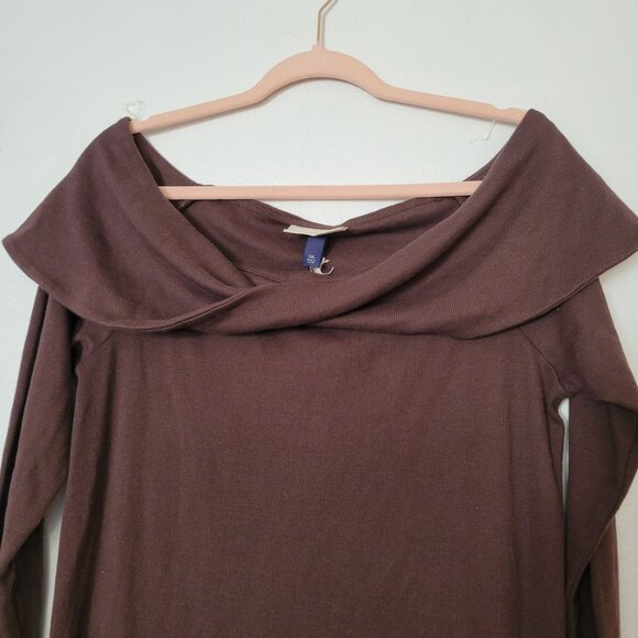 Universal Thread Womens Brown Off-Shoulder Ribbed Midi Dress XXL - Picture 3 of 5